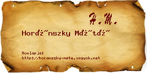 Horánszky Máté névjegykártya