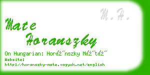 mate horanszky business card